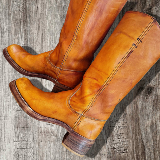 FRYE Vintage Campus Black Label Western Moto Boots - Botablu