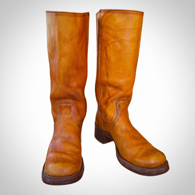 FRYE Vintage Campus Black Label Western Moto Boots - Botablu