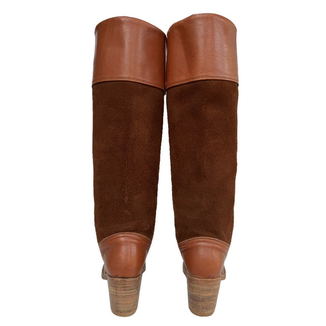 FRYE Vintage Campus Cuff Tall 2-Tone Brown Western Boots - Botablu
