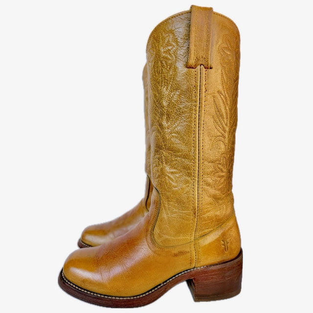 FRYE Vintage Campus Floral Brown Green Cowgirl Cowboy Western Boots - Botablu