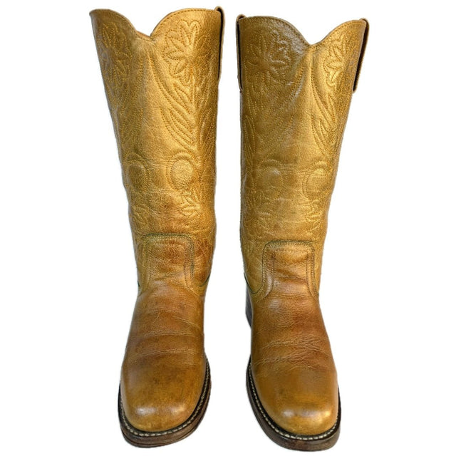 FRYE Vintage Campus Floral Brown Green Cowgirl Cowboy Western Boots - Botablu
