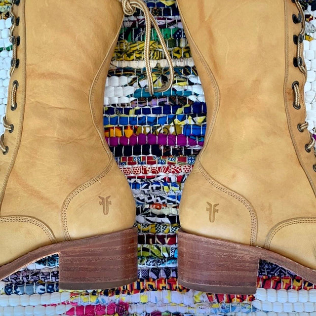 FRYE Vintage Campus Lace Up Banana Leather Boots - Botablu