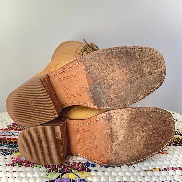 FRYE Vintage Campus Lace Up Banana Leather Boots - Botablu