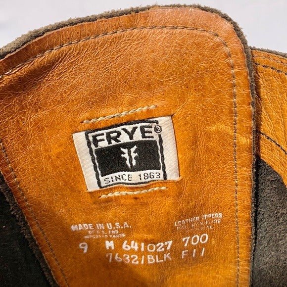 FRYE Vintage Campus Lace Up Tall Knee High Zipper Brown Square Toe Chunky Lug Combat Boots - Botablu