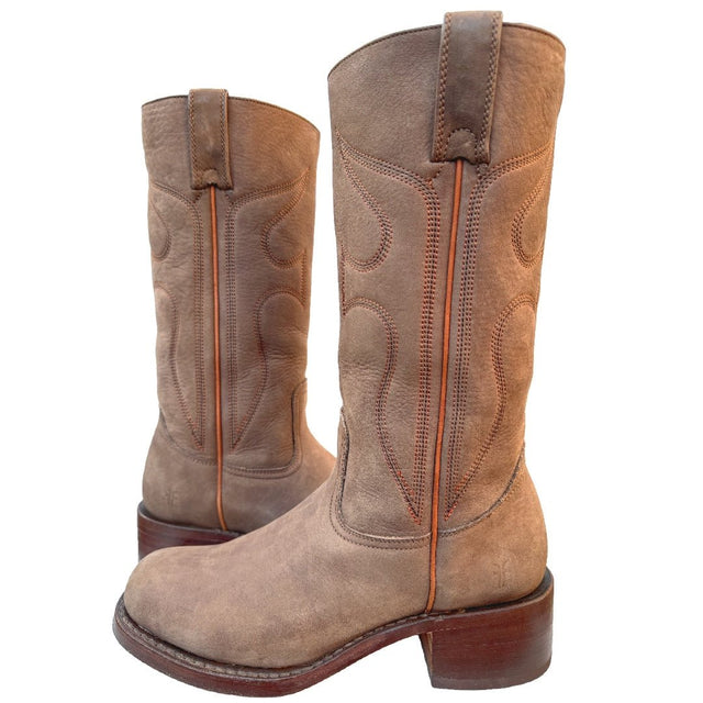 FRYE Vintage Campus Logo Brown Western Motorcycle Boots - Botablu