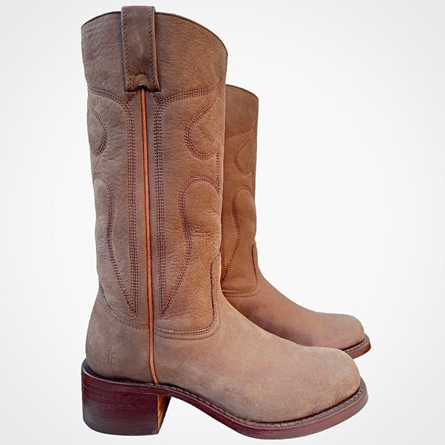 FRYE Vintage Campus Logo Brown Western Motorcycle Boots - Botablu