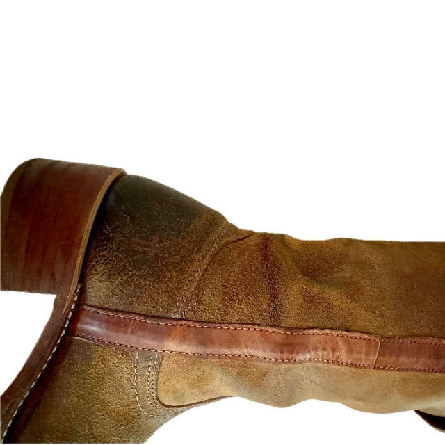 FRYE Vintage Campus Over the Knee OTK Brown Western Boots - Botablu