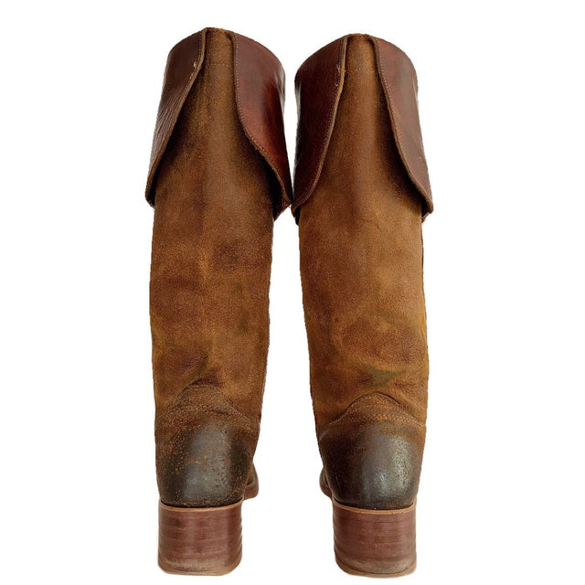 FRYE Vintage Campus Over the Knee OTK Brown Western Boots - Botablu