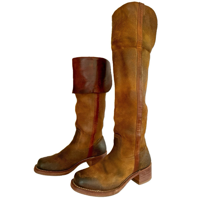 FRYE Vintage Campus Over the Knee OTK Brown Western Boots - Botablu