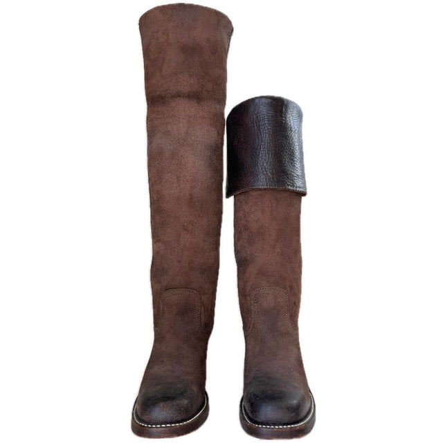 FRYE Vintage Campus Over the Knee OTK Brown Western Boots - Botablu