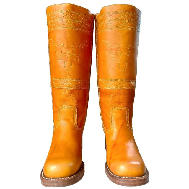 FRYE Vintage Campus Stitching Horse Tall Knee High Boots - Botablu