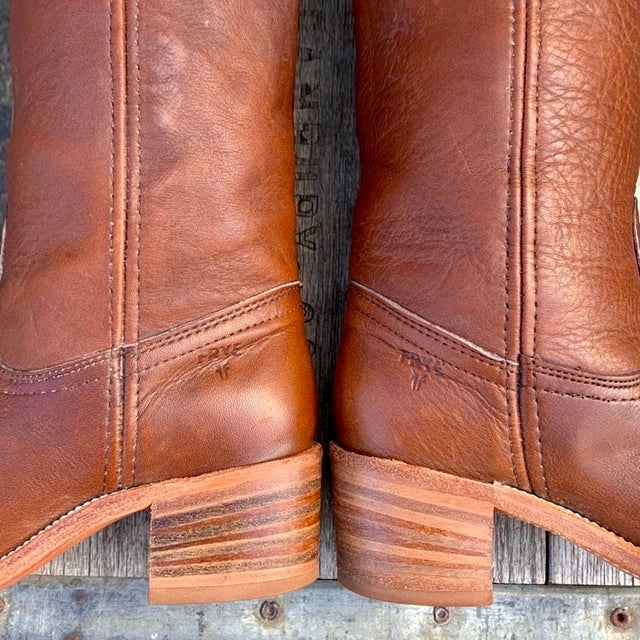 FRYE Vintage Campus Tall Knee High Brown Leather Stovepipe Riding Boots - Botablu