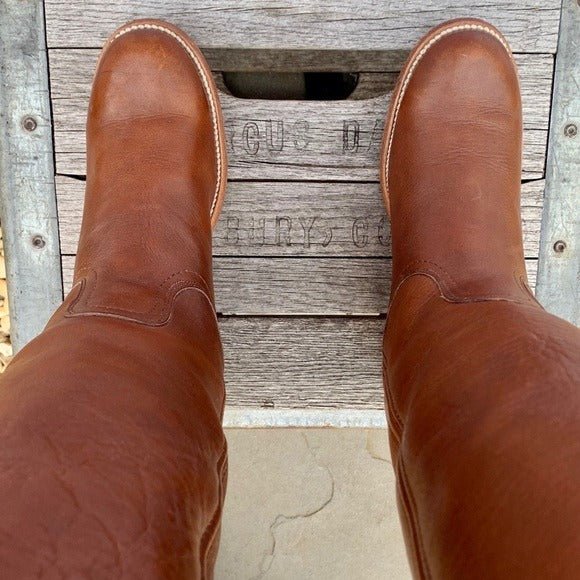 FRYE Vintage Campus Tall Knee High Brown Leather Stovepipe Riding Boots - Botablu