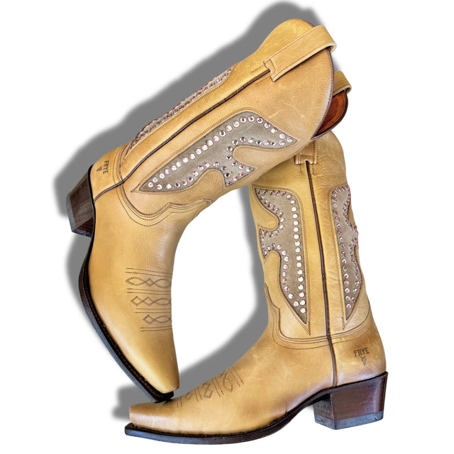 FRYE Vintage Daisy Duke Crystal Cowboy Boots - Botablu