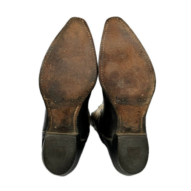 FRYE Vintage Eagle Short Peewee Cowgirl Cowboy Western Black Boots - Botablu
