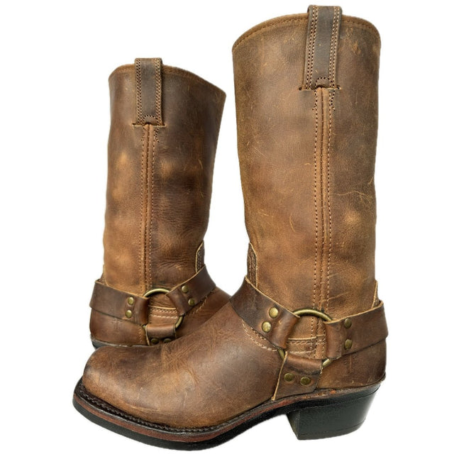 FRYE Vintage Harness 12R Brown Leather Biker Moto Motorcycle Boots - Botablu