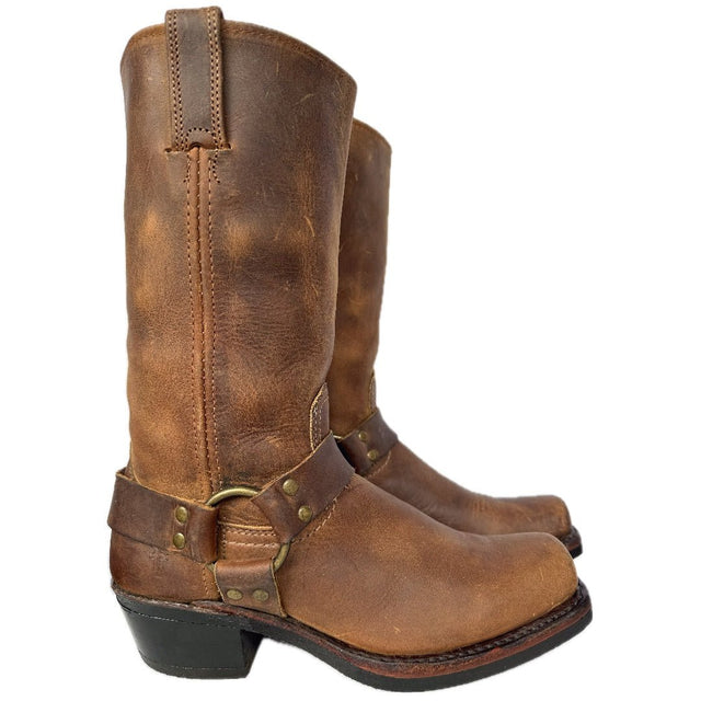 FRYE Vintage Harness 12R Brown Leather Biker Moto Motorcycle Boots - Botablu