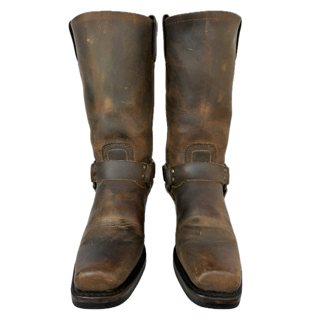FRYE Vintage Harness 12R Brown Leather Biker Moto Motorcycle Boots - Botablu