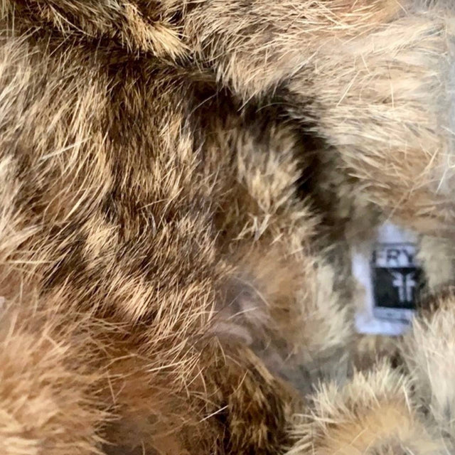 FRYE Vintage Jamie Luxe Rabbit Fur Lined Buckle Zip Black Biker Moto Winter Boots - Botablu