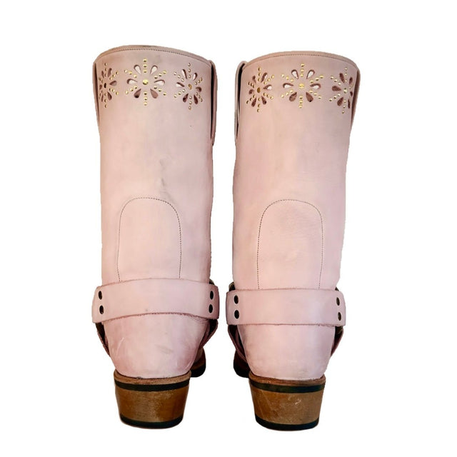 FRYE Vintage Pink Harness 12R Biker Motorcycle Boots - Botablu