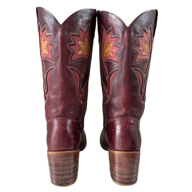FRYE Vintage Sabrina Floral Campus Cowboy Boots - Botablu