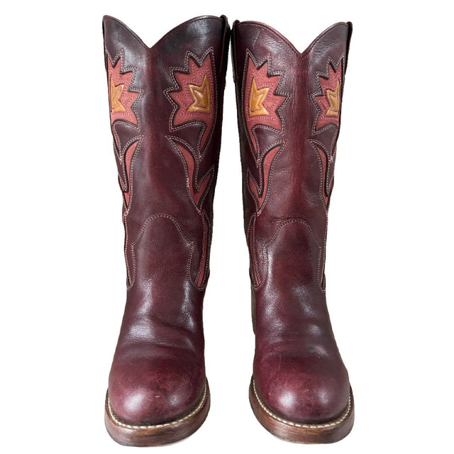 FRYE Vintage Sabrina Floral Campus Cowboy Boots - Botablu