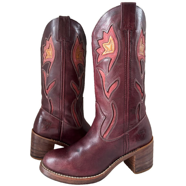 FRYE Vintage Sabrina Floral Campus Cowboy Boots - Botablu