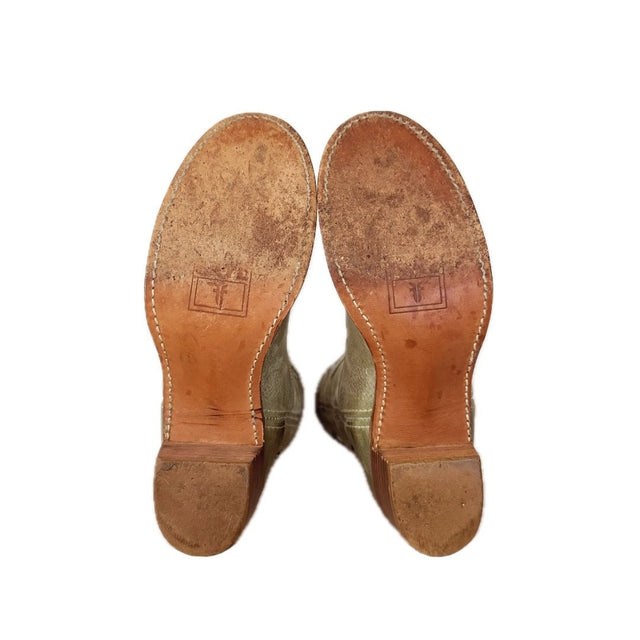 FRYE Vintage Sabrina Floral Campus Green Cowboy Boots - Botablu