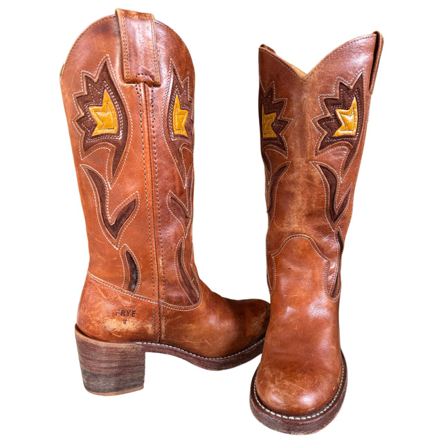FRYE Vintage Sabrina Flower Cowboy Boots - Botablu