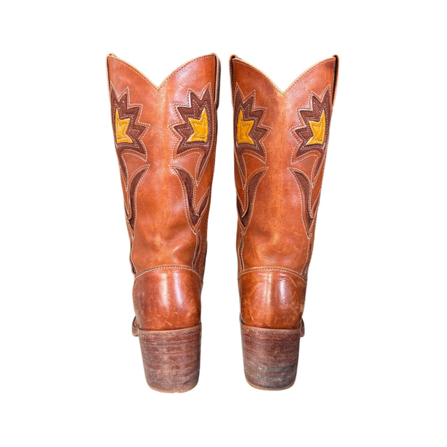 FRYE Vintage Sabrina Flower Cowboy Boots - Botablu
