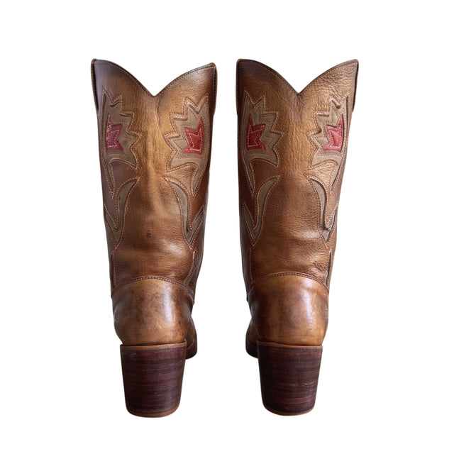 FRYE Vintage Sabrina Flower Western Boots - Botablu