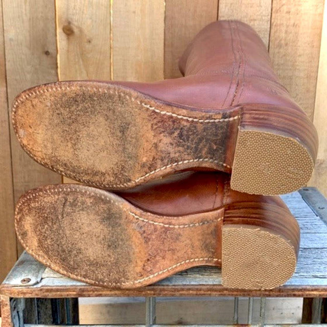 FRYE Vintage Tall Knee High Brown Leather Campus Boho Western Boots - Botablu