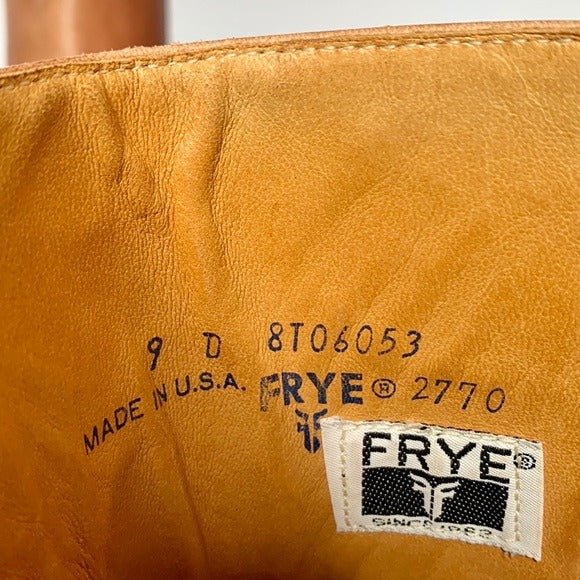 FRYE Vintage Tall Knee High Brown Leather Lug Sole Boots - Botablu