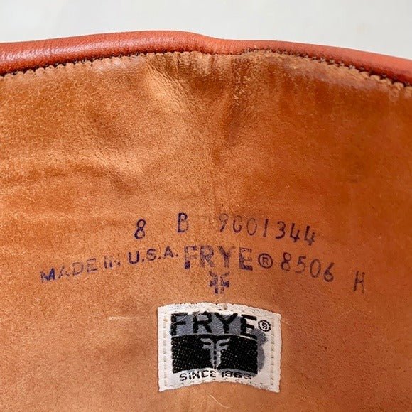 FRYE Vintage Tall Knee High Cuff Stitching Brown Western Riding Boots - Botablu