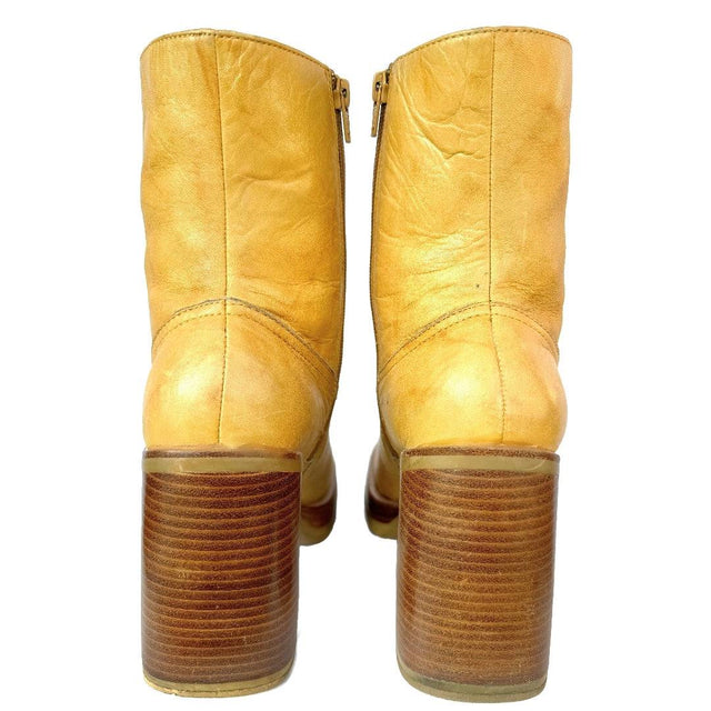 FRYE Vintage Y2K Karma Platform Banana Zippered Short Ankle Bootie Boots - Botablu