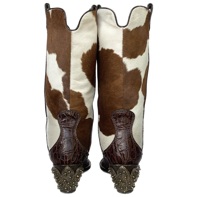 GIUSEPPE ZANOTTI Cowhide Pony Hair On Western Boots - Botablu