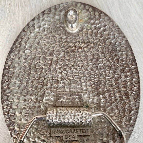 Handcrafted Silver Western Buckle Vintage Levi’s Tooled Leather Belt Set - Botablu