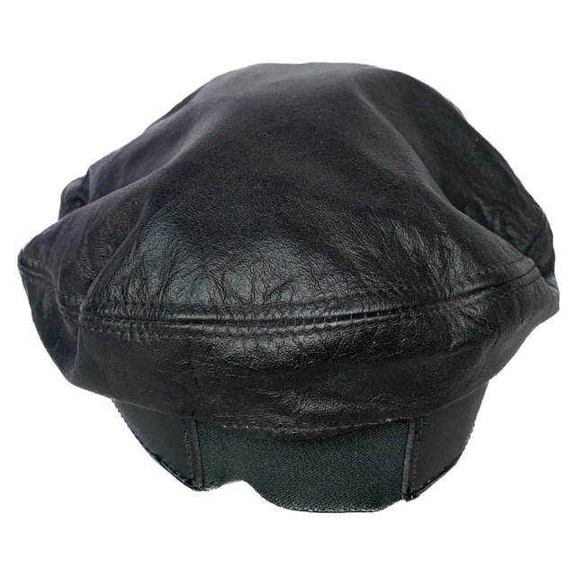 HARLEY-DAVIDSON Vintage Black Leather Biker Hat Cap - Botablu