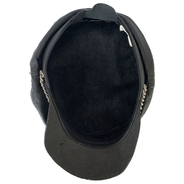 HARLEY-DAVIDSON Vintage Black Leather Biker Hat Cap - Botablu