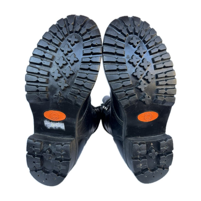 HARLEY-DAVIDSON Vintage Lace Up Eagle Biker Moto Boots - Botablu