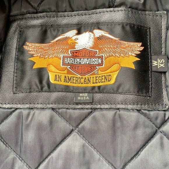 HARLEY-DAVIDSON Vintage Moto Biker Black Leather Jacket - Botablu