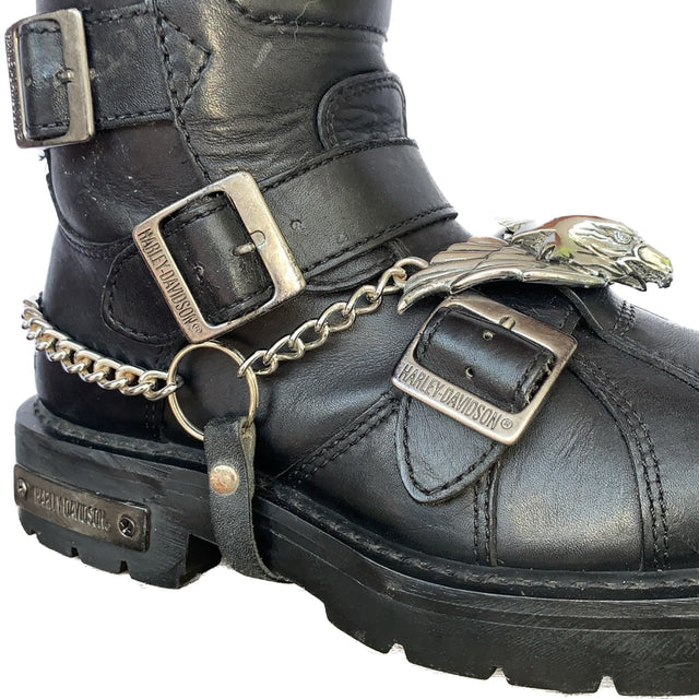 HARLEY-DAVIDSON Vintage Silver Eagle Harness Biker Boot Chain Strap Accessory - Botablu