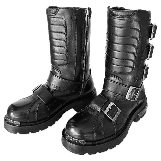 HARLEY-DAVIDSON Vintage Terminator Buckle Black Biker Motorcycle Boots - Botablu