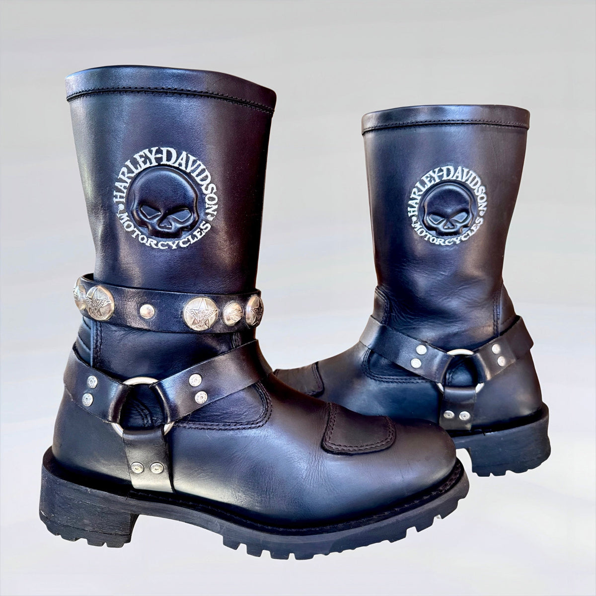 Vintage Harley Boots 95 Vintage 90s Harley Davidson Cowboy Boots - Mens UK 9.5 – Rokit main image 4