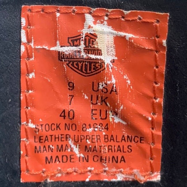 HARLEY-DAVIDSON Vintage Willie G Skull Tall Black Leather Biker Motorcycle Boots - Botablu