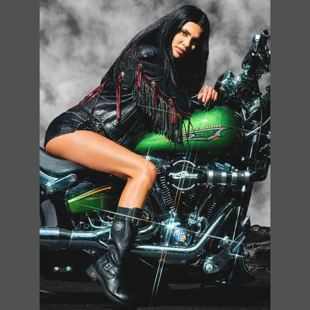 HARLEY-DAVIDSON Vintage Willie G Skull Tall Black Leather Biker Motorcycle Boots - Botablu