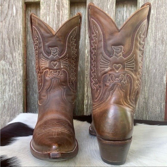 HERITAGE BOOT CO Apache Peewee Phoenix Thunderbird Brown Cowboy Western Boots - Botablu