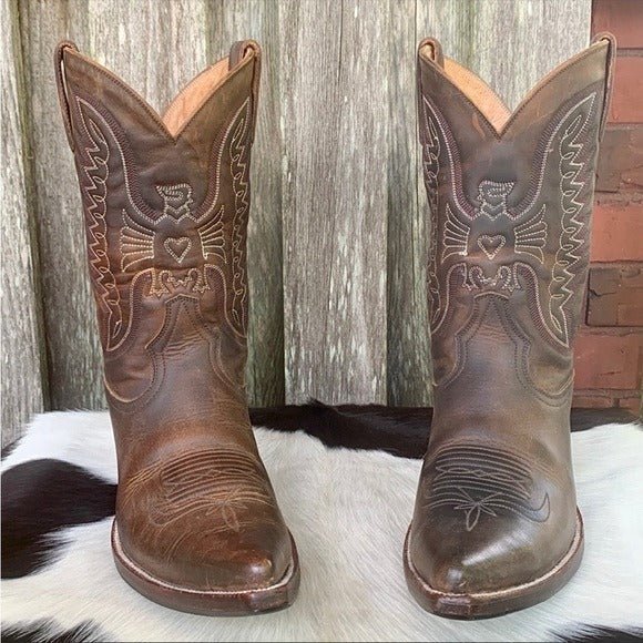 HERITAGE BOOT CO Apache Peewee Phoenix Thunderbird Brown Cowboy Western Boots - Botablu