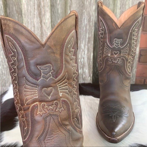 HERITAGE BOOT CO Apache Peewee Phoenix Thunderbird Brown Cowboy Western Boots - Botablu