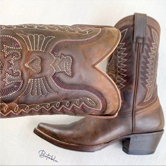 HERITAGE BOOT CO Apache Peewee Phoenix Thunderbird Brown Cowboy Western Boots - Botablu